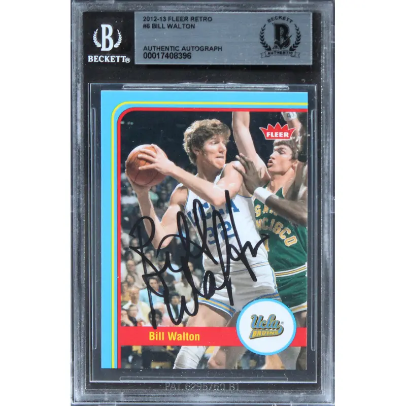 UCLA Bill Walton Authentic Signed 2012 Fleer Retro #6 Card BAS Slabbed