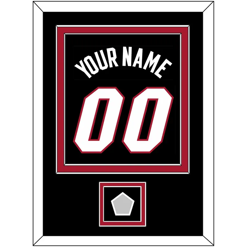 Miami Name & Number With Finals Patch - Road Black (1999-2008) - Double Mat 2