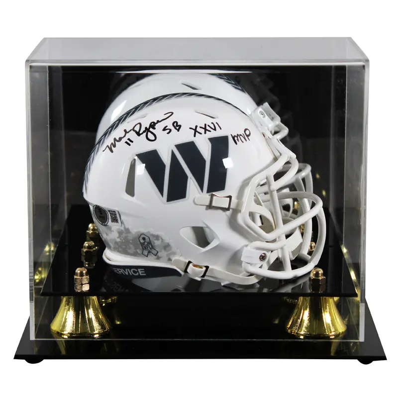 Commanders Mark Rypien "SB MVP" Signed STS III Speed Mini Helmet w/ Case BAS Wit