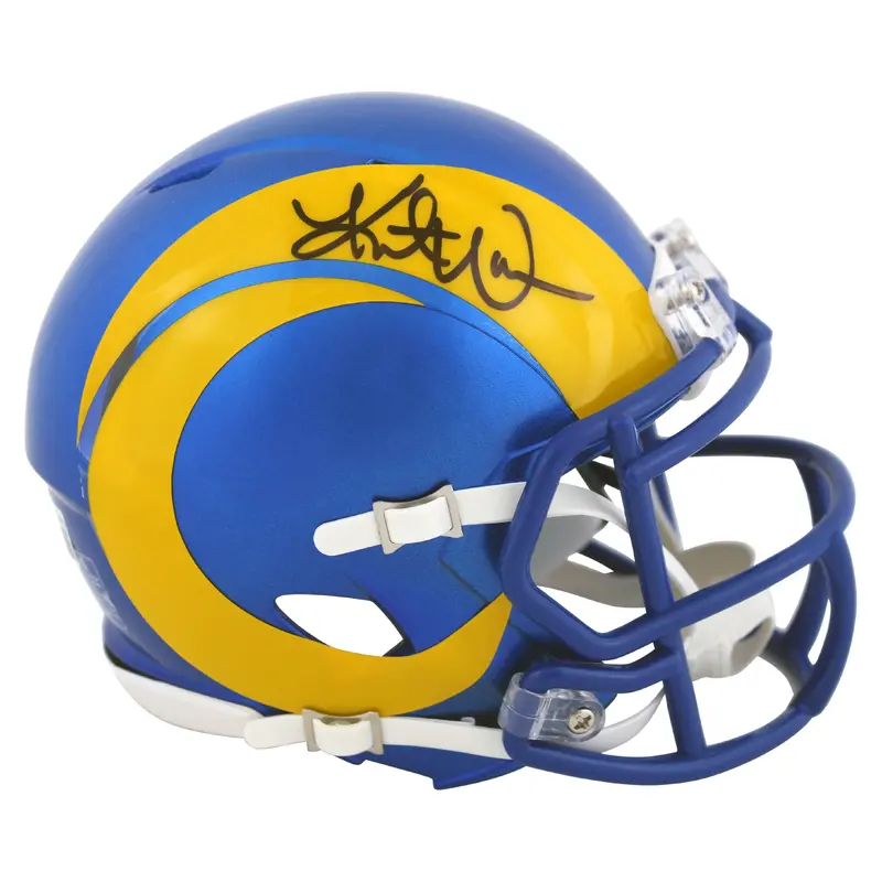 Rams Kurt Warner Authentic Signed 2020 Speed Mini Helmet BAS Witnessed