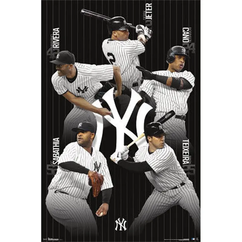 New York Yankees "Superstars" 5-Player Baseball Action Poster - Costacos 2013
