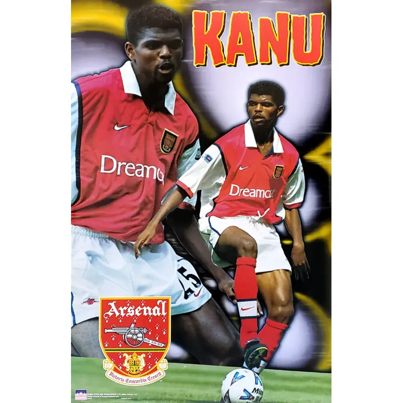 Nwankwo Kanu "Striker" Arsenal FC Soccer Football Poster - Starline Inc. 1999