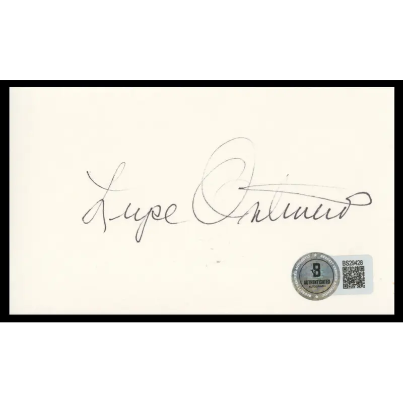 Lupe Ontiveros The Goonies Authentic Signed 3x5 Index Card BAS #BS29428