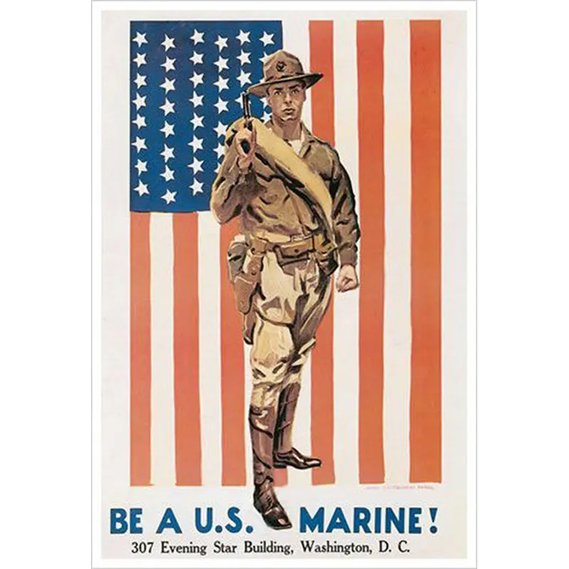 Be a U.S. Marine WWI Recruiting Poster Historic Reprint (James Montgomery Flagg)