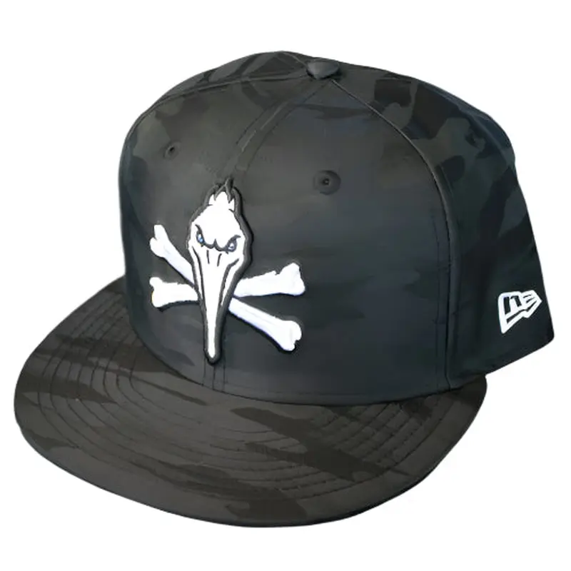 Myrtle Beach Pelicans New Era Black Camouflage Pirate 9Fifty Adjustable Snapback Cap