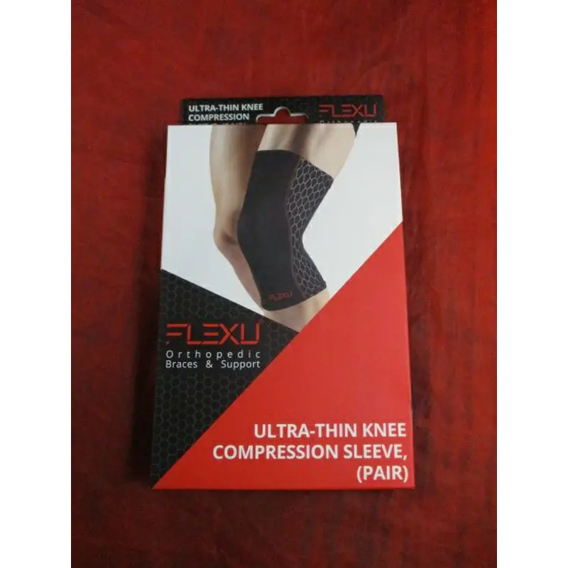 FlexU Ultra-Thin Knee Compression Sleeve Pair Adult Size Large