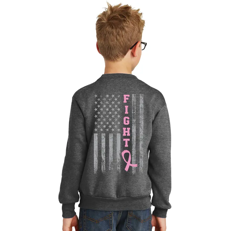 Greentown Fire Dept. Fight Cancer Youth Crewneck Sweatshirt