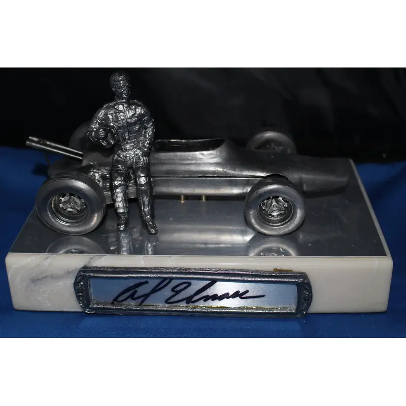 Al Unser Autographed Michael Ricker Pewter Statue 245/500