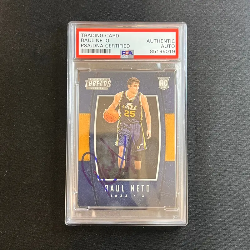 2015-16 Panini Threads #242 Raul Neto Signed Card AUTO PSA Slabbed RC Jazz