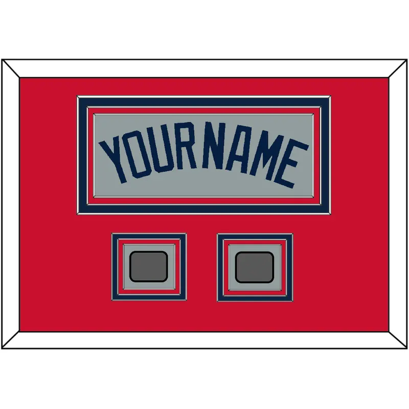 Boston Name & Two World Series Jersey Patches - Road Gray (2009-2013) - Triple Mat 2