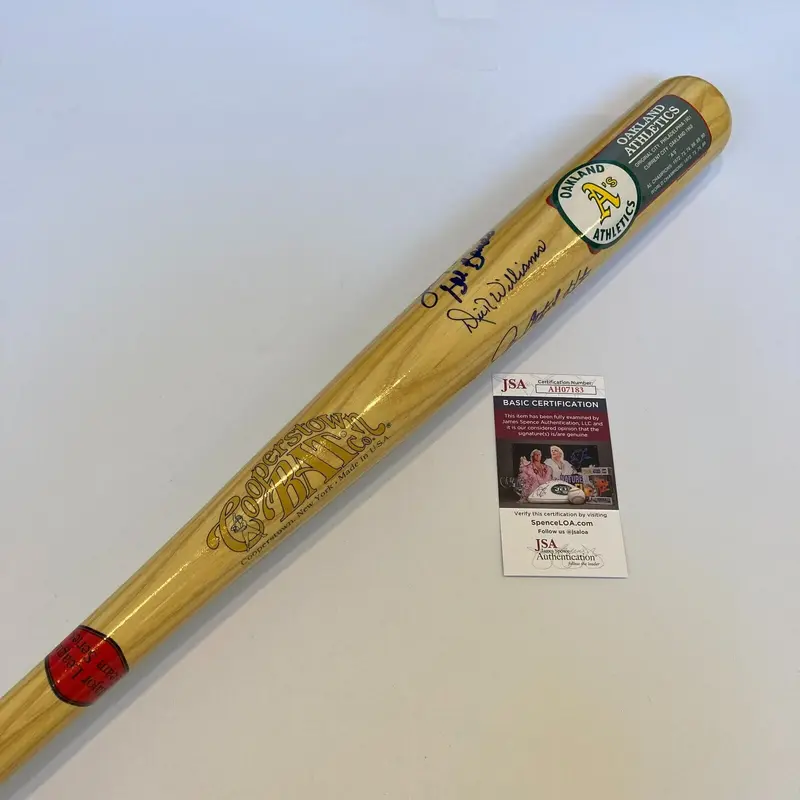 Catfish Hunter Oakland A's Multi Signed Cooperstown Baseball Bat JSA COA