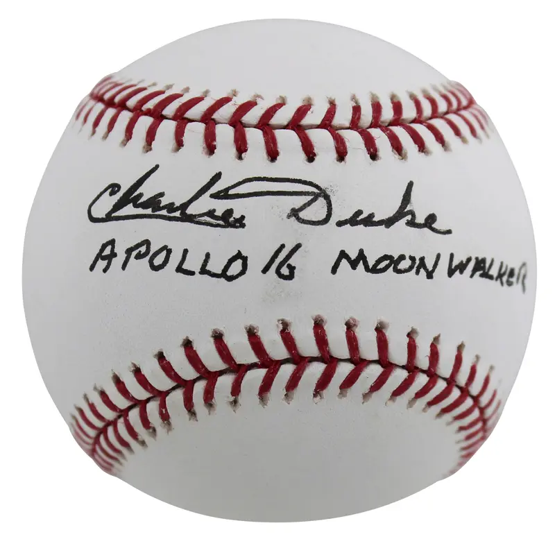 Charles Duke "Apollo 16 Moon Walker" Authentic Signed Oml Baseball BAS #BB41957