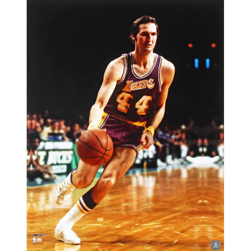 Lakers Jerry West 16x20 Vertical Driving Photo Un-signed