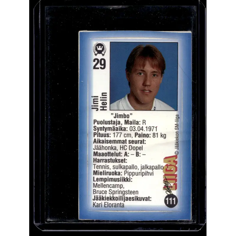 1992-93 JyvsHyv HockeyLiiga - Jimi Helin #111
