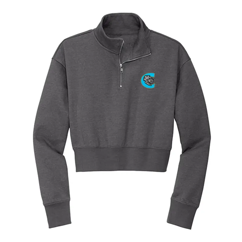 Womens Cap Logo 1/2 Zip Crop