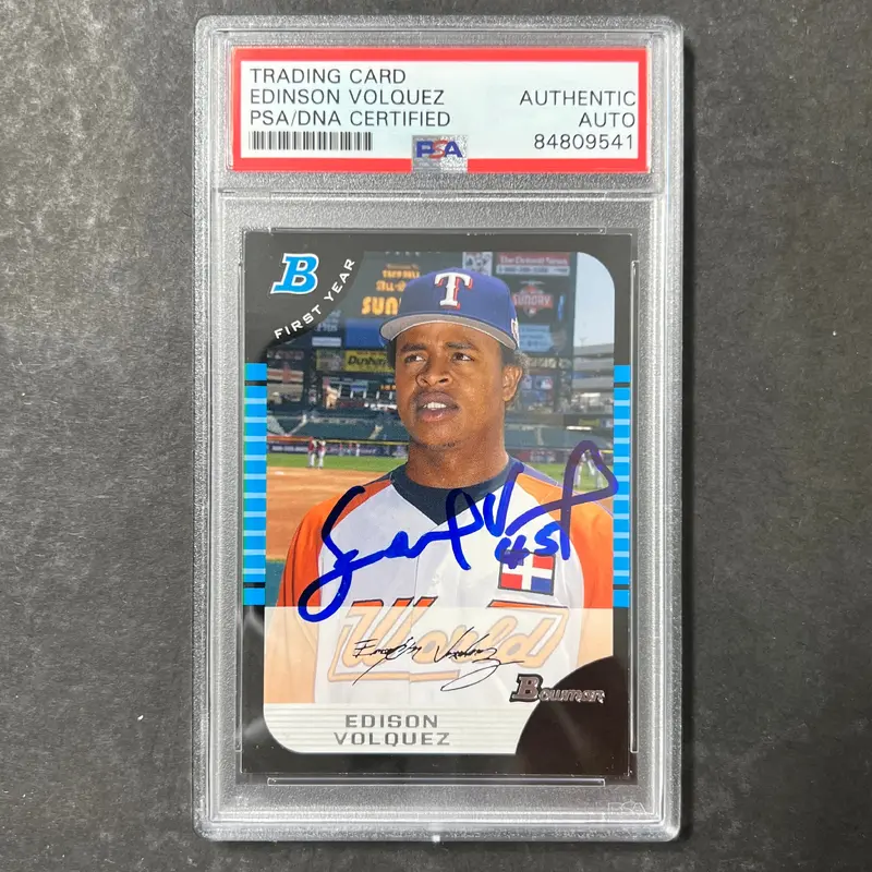 2005 Topps Bowman Edinson Volquez Signed Card PSA Slabbed Auto Rangers