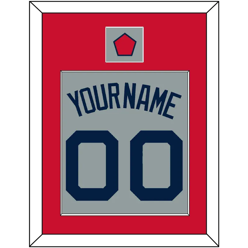 Boston Name, Number & Logo Patch - Road Gray (2009-2013) - Single Mat 2