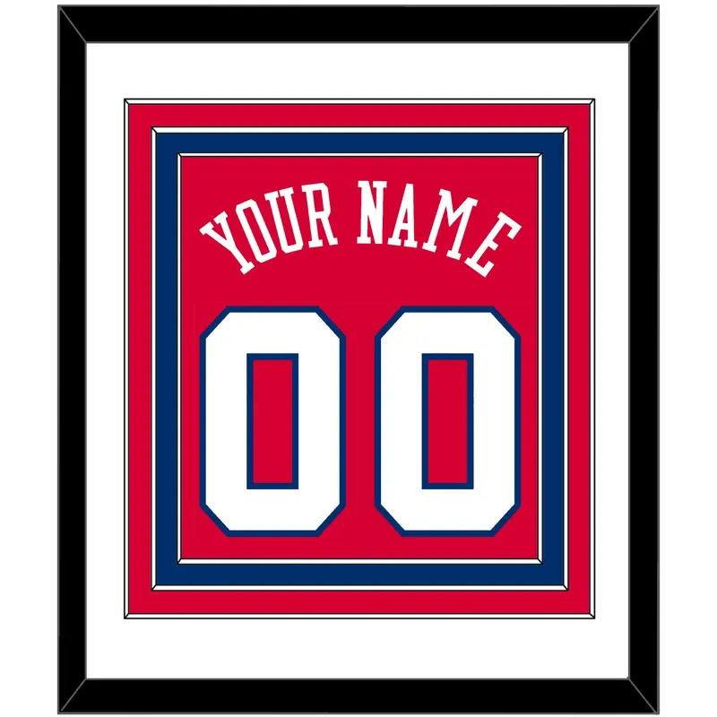 Philadelphia Name & Number - Road Red (1978-1991) - Triple Mat 1