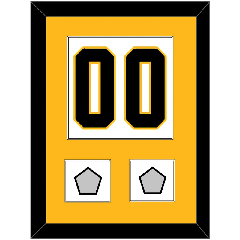 Pittsburgh Number (Back) & 2 Stanley Cup Finals Patches - Road White - Single Mat 2