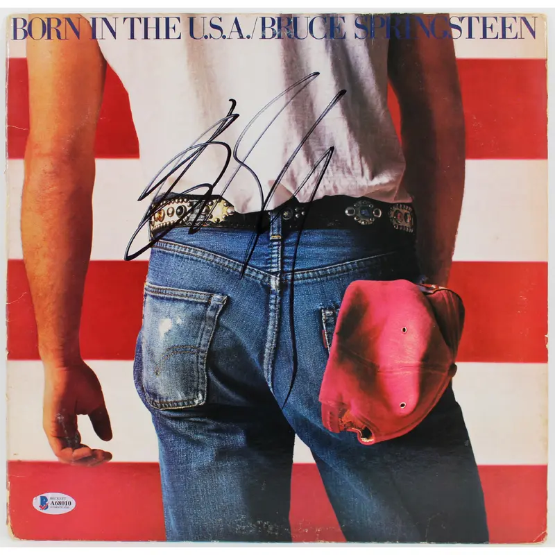 Bruce Springsteen Signed Born In The USA Album Cover W/ Vinyl BAS #A68010