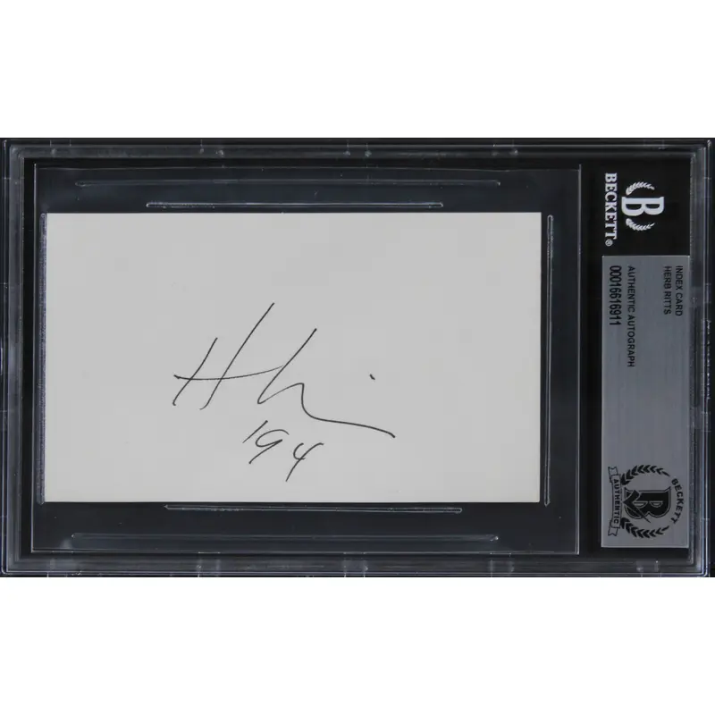 Herb Ritts "194" Authentic Signed 3x5 Index Card Autographed BAS Slabbed 2