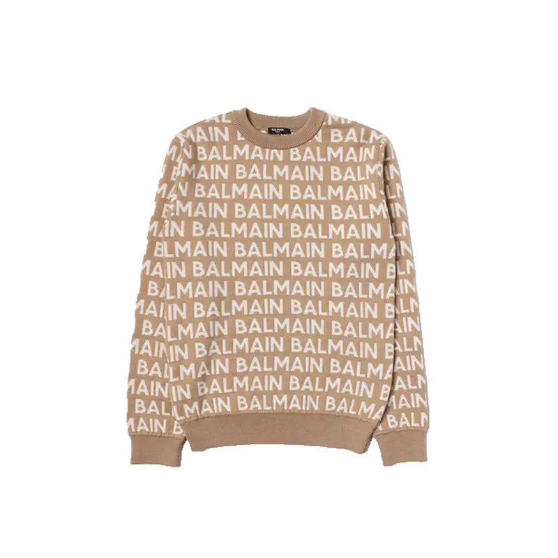 BALMAIN KNIT SWEAT ALLOVER GOLD BT9P20 119AV