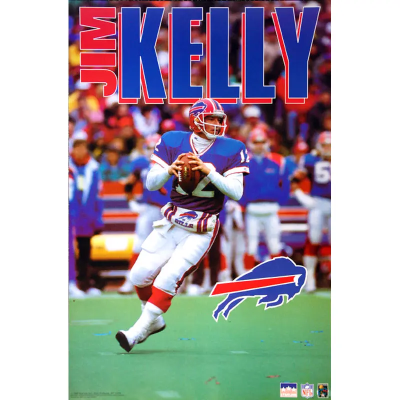 Jim Kelly "Action" Buffalo Bills QB NFL Football Poster - Starline 1992