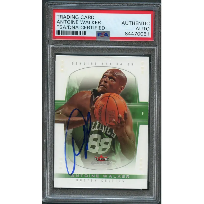 2004-05 Fleer Genuine #18 Antoine Walker Signed Card AUTO PSA Slabbed Boston Celtics