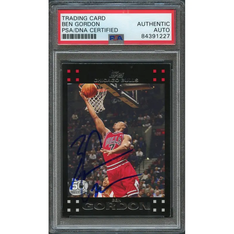 2007-08 Topps #77 Ben Gordon Signed Card AUTO PSA Slabbed Bulls