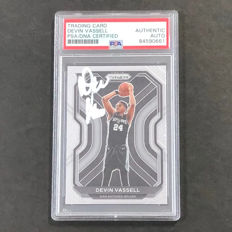 2020-21 Panini Prizm #252 Devin Vassell Signed Card AUTO PSA/DNA Slabbed RC Spurs