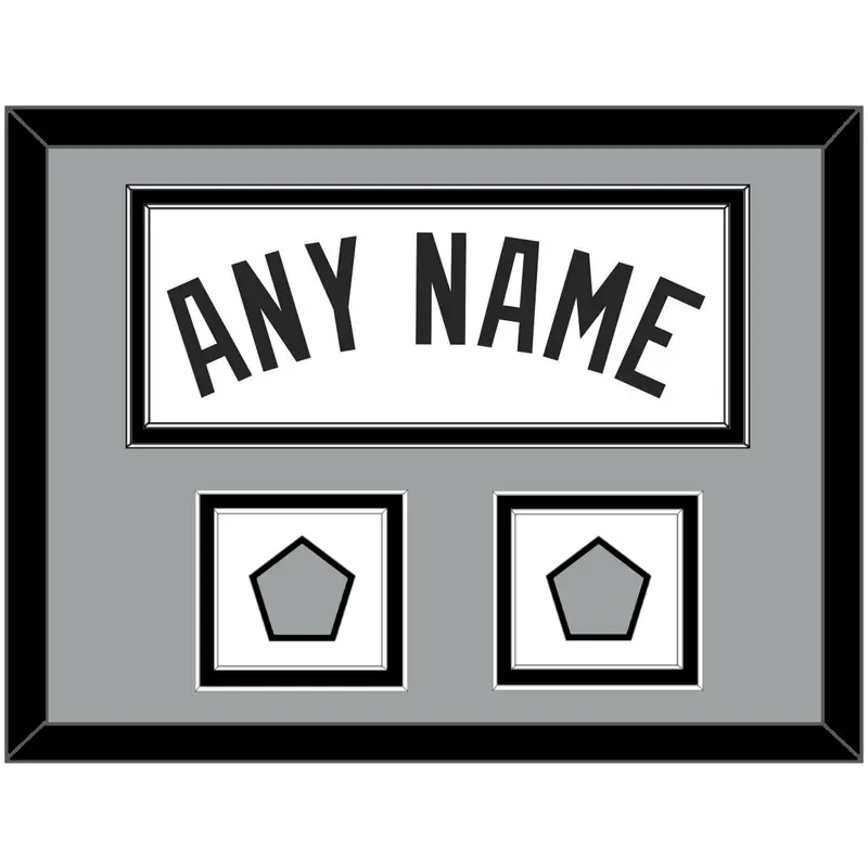 San Antonio Name With 2 Champions Banner Patches - Home White (2002-2017) - Double Mat 5