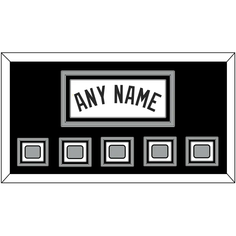 San Antonio Name With 5 Champions Trophy Patches - Home White (2002-2017) - Triple Mat 2