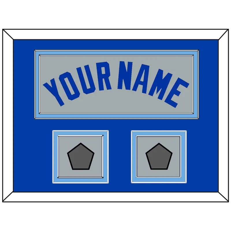 Toronto Name & 2 World Series Patches - Road Gray (1989-1996) - Double Mat 3