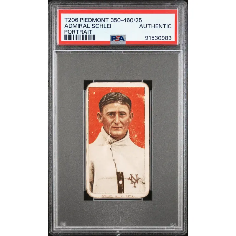 Admiral Schlei Portrait 1909-11 T206 Piedmont 350-460/25 PSA Auth