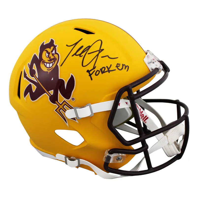 ASU Terrell Suggs "Fork Em" Signed Sparky Full Size Speed Rep Helmet BAS Witness