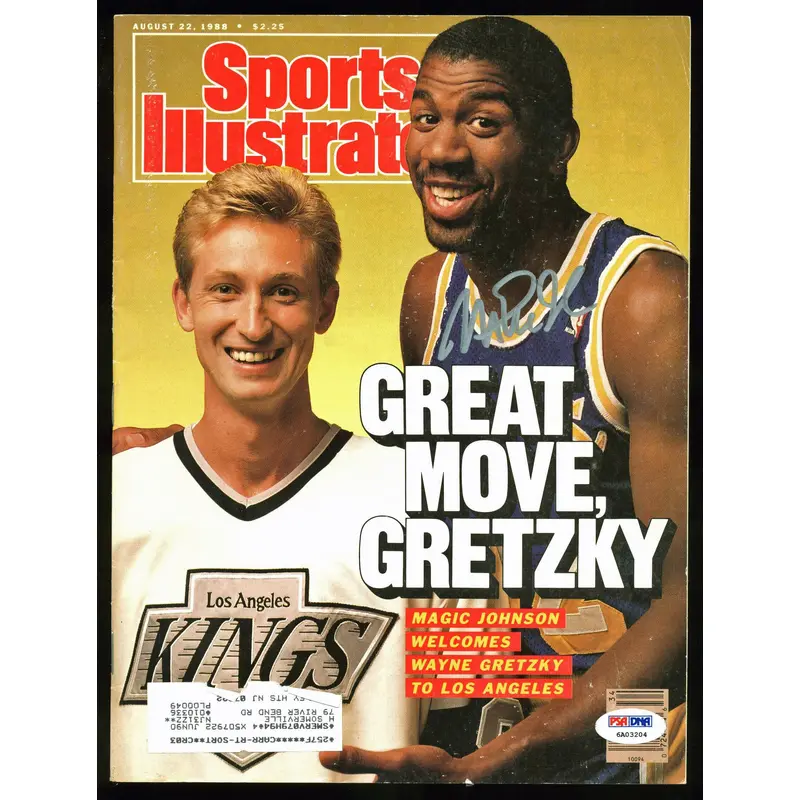 Lakers Magic Johnson Authentic Signed SI w/ Gretzky PSA/DNA ITP #6A03204