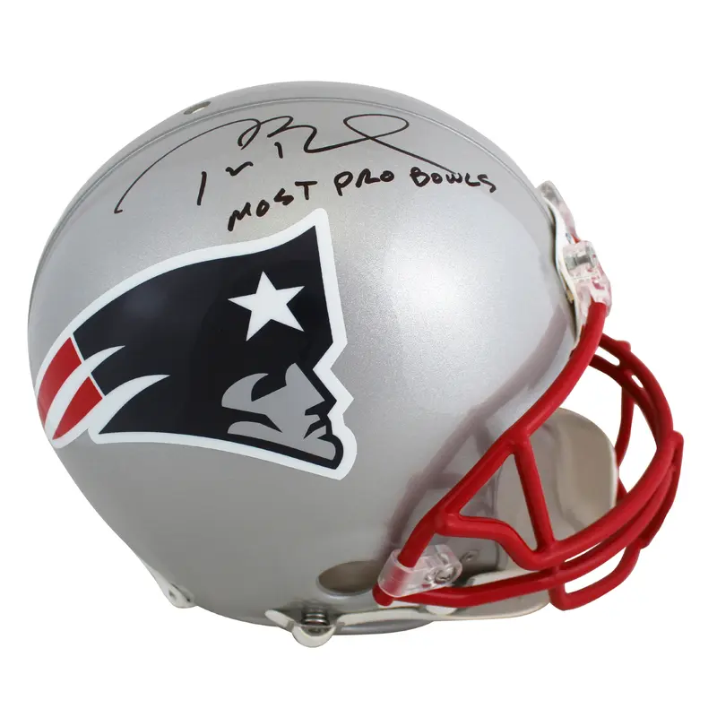 Patriots Tom Brady "Most Pro Bowls" Signed Full Size Proline Helmet Tri Star