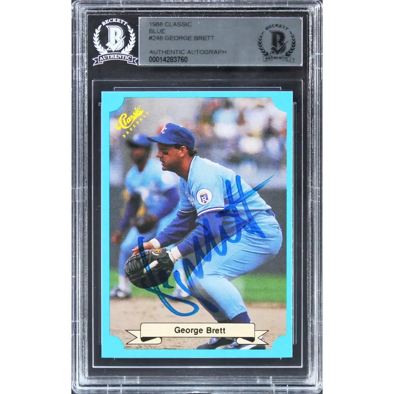 Royals George Brett Authentic Signed 1988 Classic Blue #248 Card BAS Slabbed