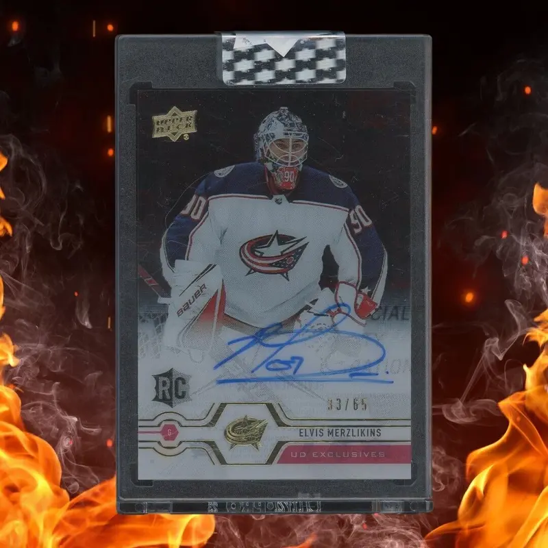 2019-20 Upper Deck Clear Cut ELVIS MERZLIKINS Rookie Auto /65 UD Exclusives CCEL