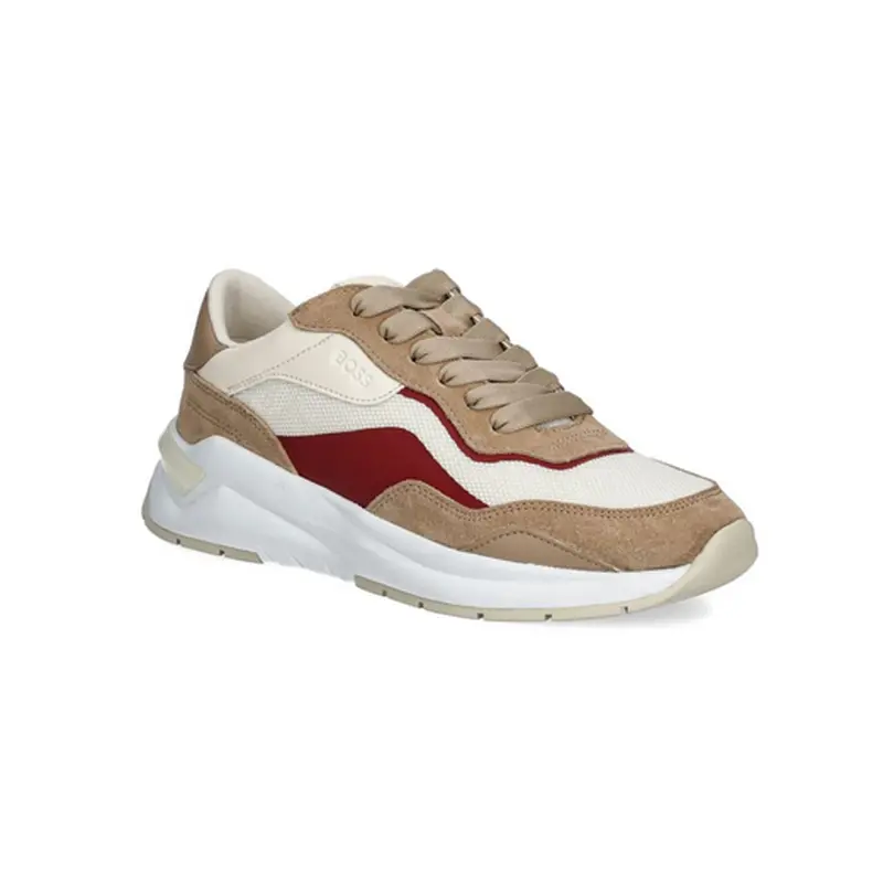 HUGO BOSS WOMENS SNEAKERS BEIGE SKYLAR RUNN METH 50536407269