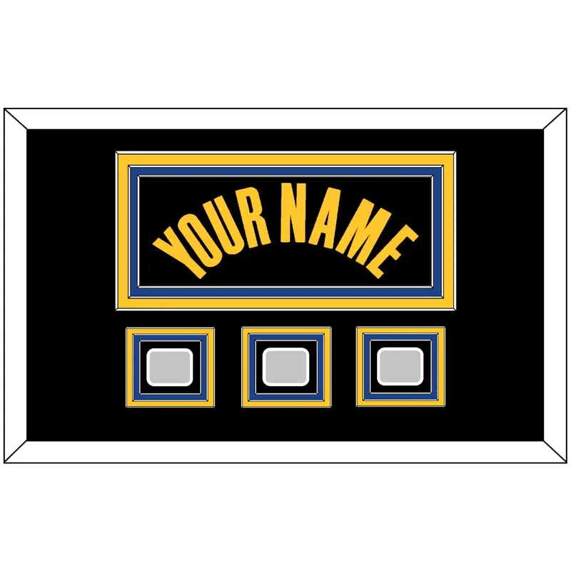Golden State Name & 3 Champions Patches - Black City (2021-2022) - Triple Mat 2