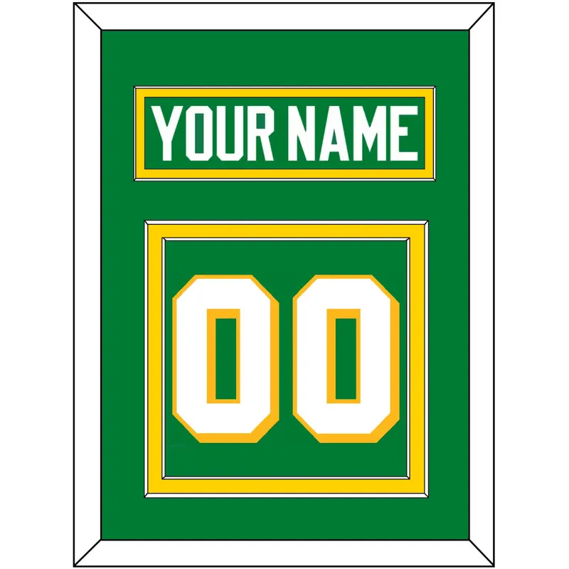 Minnesota Nameplate & Number (Back) - Alternate Green - Double Mat 2