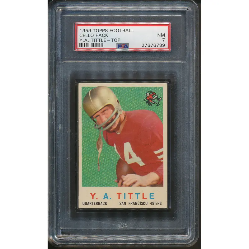 1959 Topps Football Unopened Cello Pack PSA 7 Tittle Top