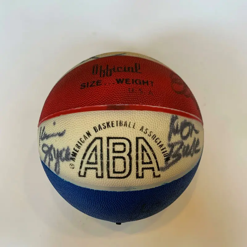1974-75 Indiana Pacers Team Signed Game Used ABA Basketball