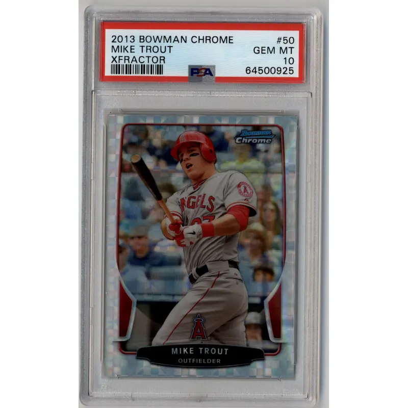 Mike Trout 2013 Bowman Chrome Xfractor #50 PSA 10 Gem Mint