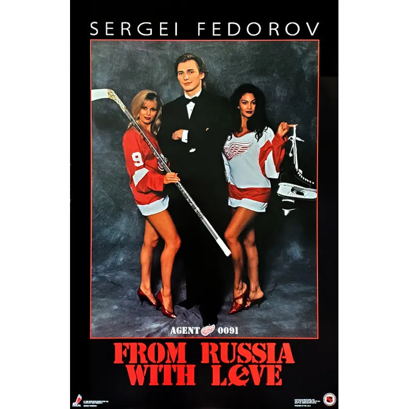 Sergei Fedorov "From Russia With Love" Detroit Red Wings Poster - Costacos 1992