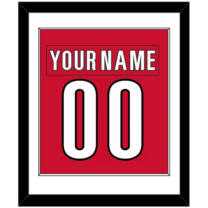 Carolina Nameplate & Number (Back) Combined - Home Red (2013-2017) - Single Mat 1
