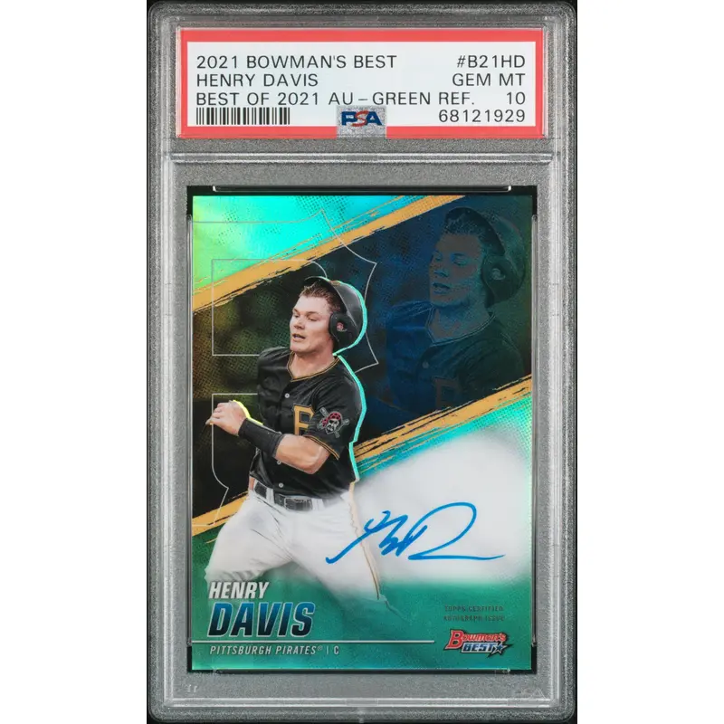 Henry Davis 2021 Bowmans Best Green Refractor Auto PSA 10 Gem Mint