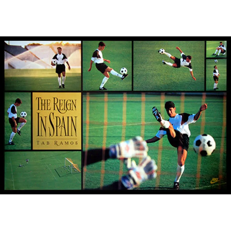 Tab Ramos "The Reign in Spain" (1993) Vintage Soccer Poster - Nike Inc.