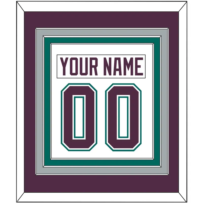Anaheim Nameplate & Number (Back) Combined - Home White (1993-2006) - Triple Mat 2
